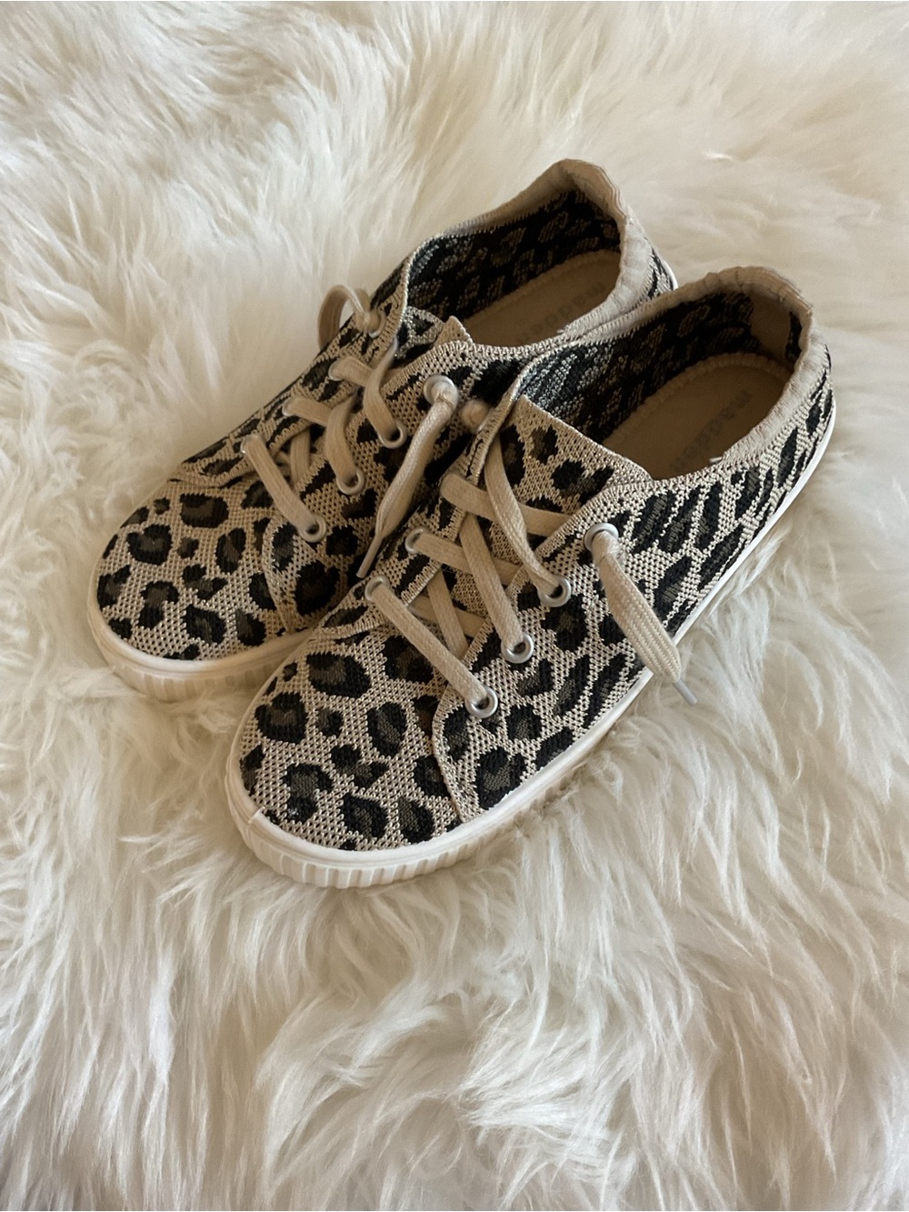 Madden Girl Leopard Print Marisa Women’s Sneakers - Black and Cream Size 6 NWOT